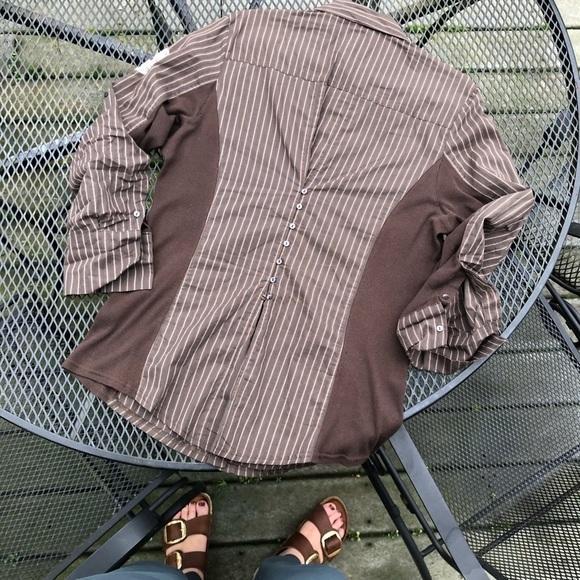 XL Goode Rider brown riding top w winched back and stretchy side panels. - Picture 2 of 11